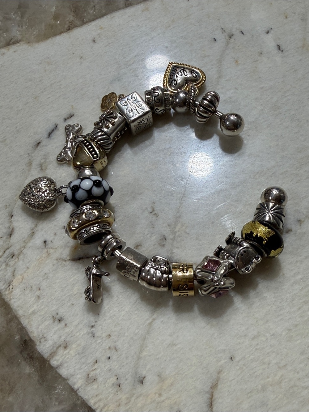 Silver handpicked charm bracelet - Picture 2 of 4